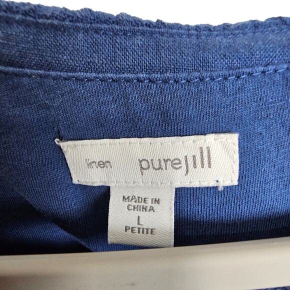 Pure Jill Dress Midi Dress Linen Dress Layered Dress Sleeveless Dress LP Blue - Picture 5 of 8